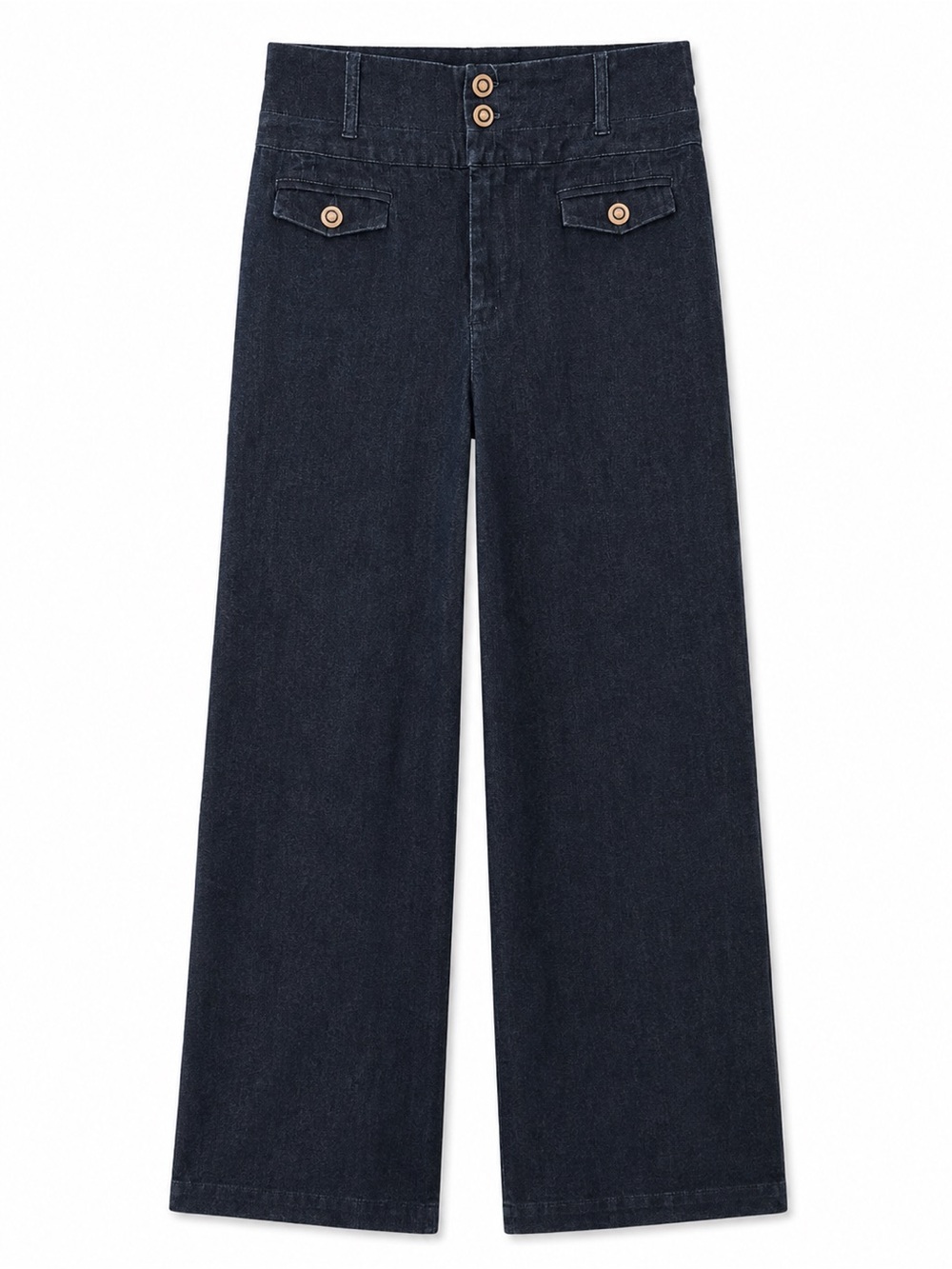 NWT Anthropologie Elevenses Dark Wash Wide-Leg Jeans – Size 10
